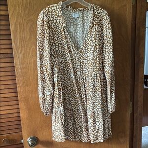 Leopard Print V-Neck Dress